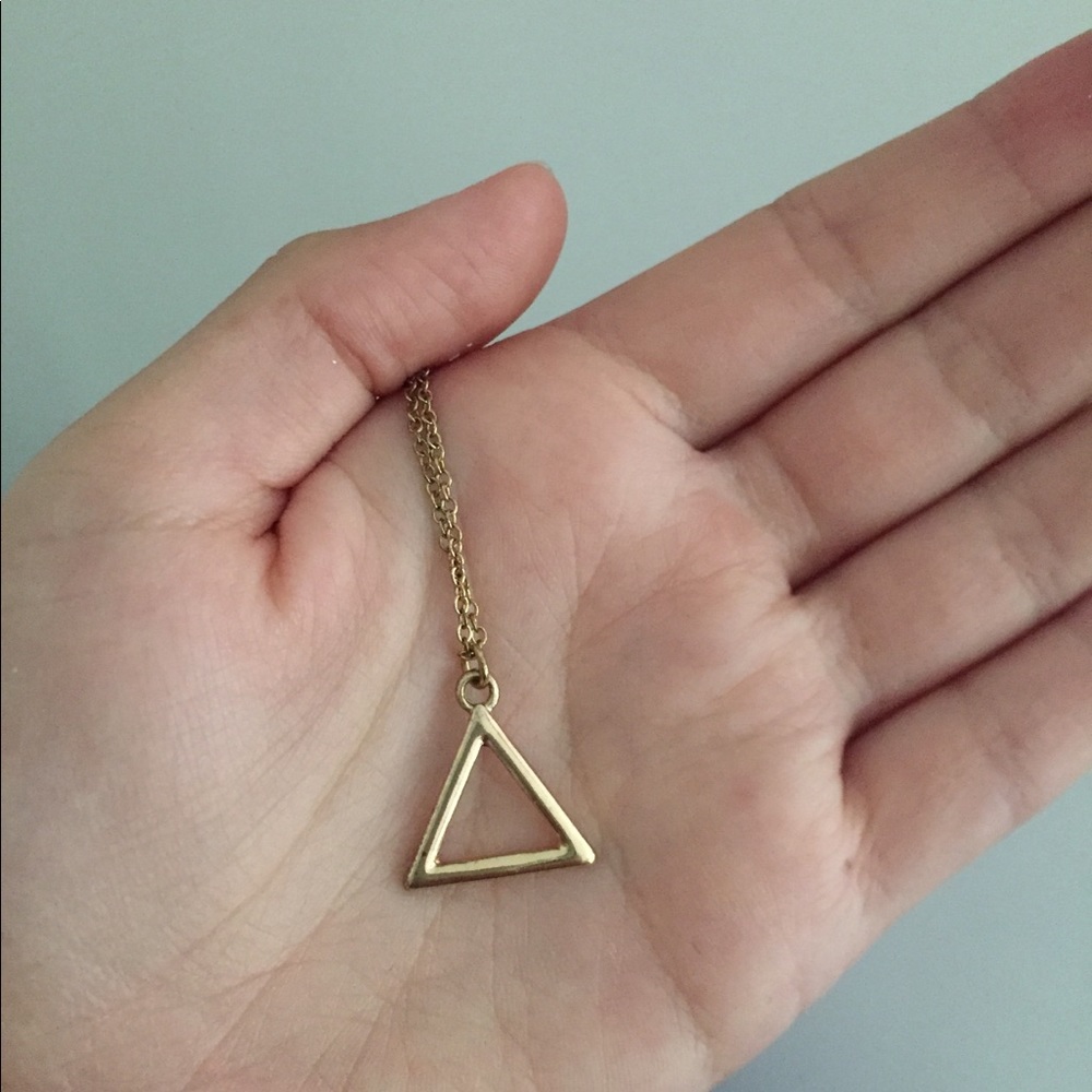 Gold triangle necklace
